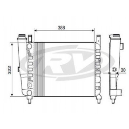RADIADOR AGUA - UNO MILLE / PREMIO/ ELBA/ FIORINO 1.0/1.3/1.5 85/93 - S/ ACD - TRANS. MEC.