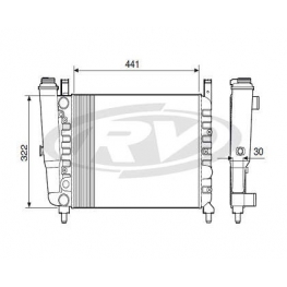RADIADOR AGUA - UNO/ FIORINO/ PREMIO FIRE 1.0/1.3 01/... - S/ ACD - TRANS. MEC.