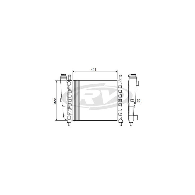 RADIADOR AGUA - UNO/ FIORINO/ PREMIO FIRE 1.0/1.3 01/... - S/ ACD - TRANS. MEC.