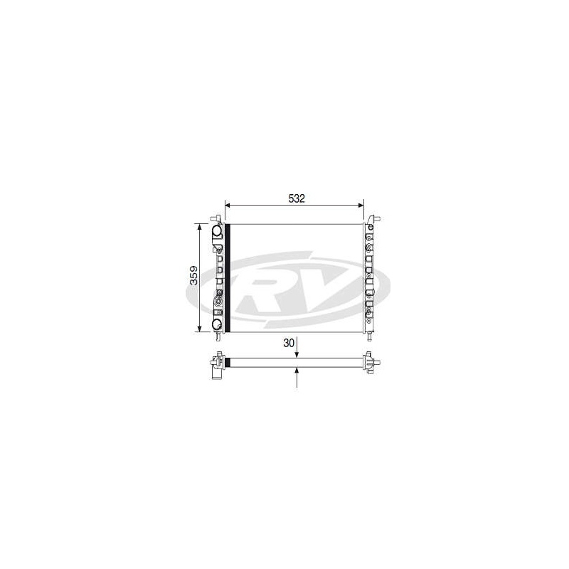 RADIADOR AGUA - UNO/ FIORINO/ PREMIO 1.0  FIRE FLEX 04/13 - C/ ACD - TRANS. MEC.
