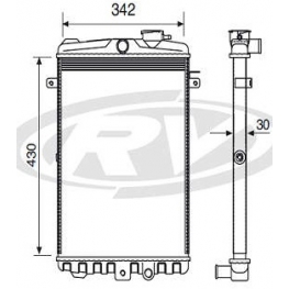 RADIADOR AGUA - GOL/ PASSAT/ VOYAGE 1.6/1.8 80/86 - S/ ACD - TRANS. MEC.