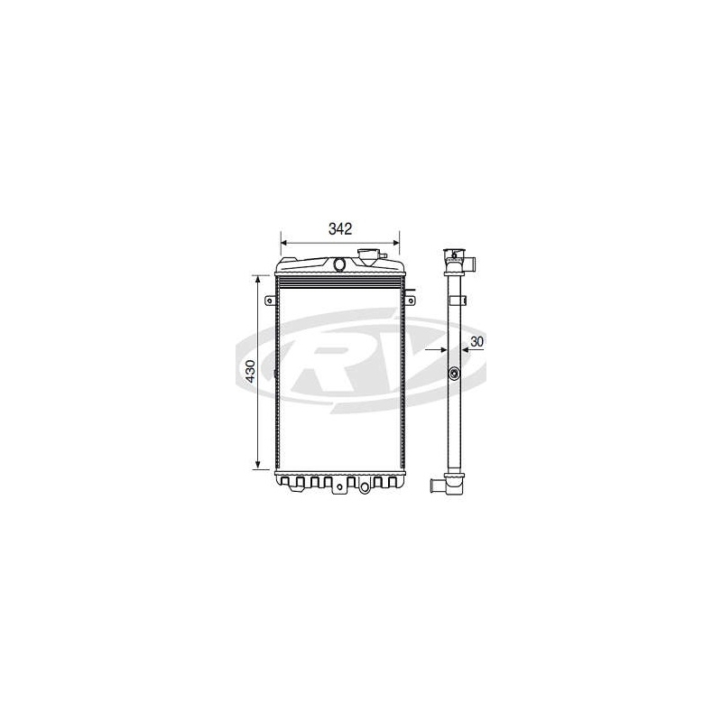 RADIADOR AGUA - GOL/ PASSAT/ VOYAGE 1.6/1.8 80/86 - S/ ACD - TRANS. MEC.
