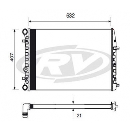 RADIADOR AGUA - FOX/ POLO 1.0/1.6 03/05 - C/ ACD - TRANS. MEC.