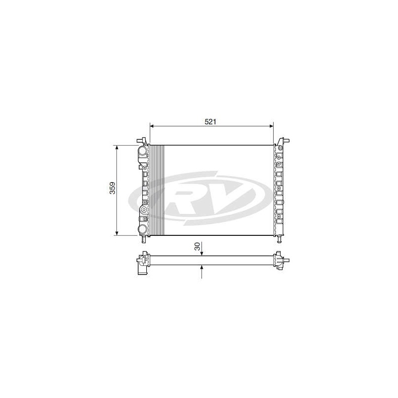 RADIADOR AGUA - PALIO/ SIENA/ STRADA 1.0 16V 96/00 1.3/1.5 96/00 - S/ ACD - TRANS. MEC.