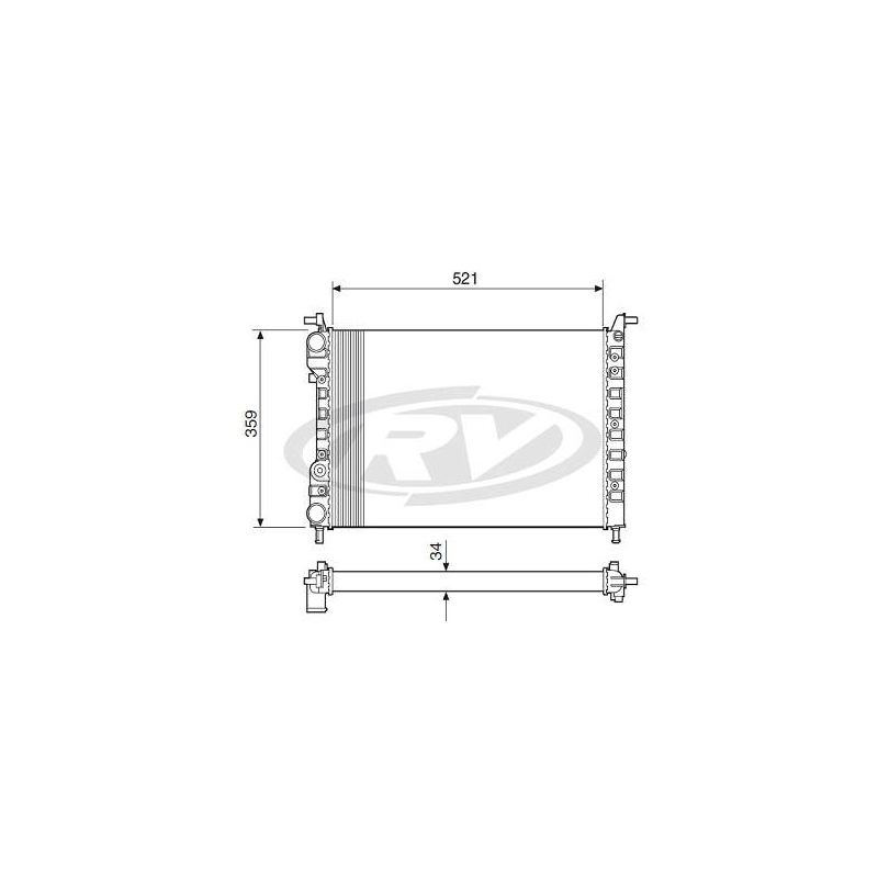 RADIADOR AGUA - STRADA/ SIENA/ PALIO/ WEEKEND16V 1.0/1.3 00/... - C/ ACD - TRANS. MEC.