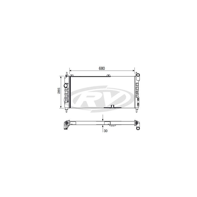 RADIADOR AGUA - CORSA 1.0/1.4/1.6 MPFI 96/02  TIGRA 1.6 16V 94/... CLASSIC 1.0/1.6 GAS/FLEX 03/11 - C/ ACD - TRANS. MEC.
