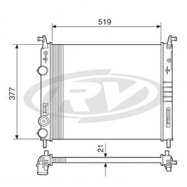 RADIADOR AGUA - PALIO/ SIENA/ STRADA FIRE 1.0/1.3 8/16V 01/... PALIO 1.8 03/... IDEA 1.4/1.8 06/... - S/ ACD