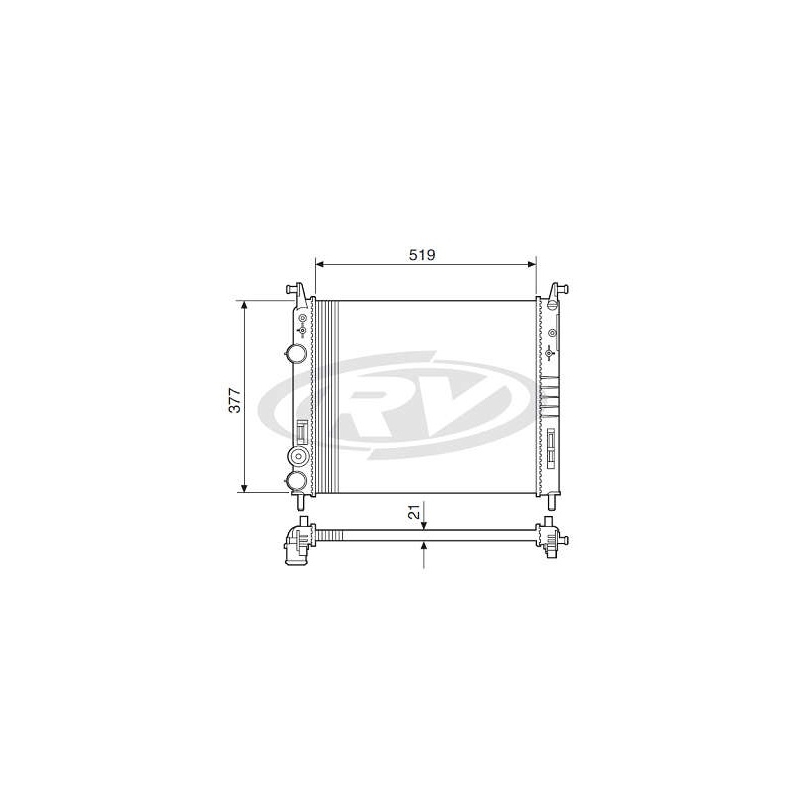 RADIADOR AGUA - PALIO/ SIENA/ STRADA FIRE 1.0/1.3 8/16V 01/... PALIO 1.8 03/... IDEA 1.4/1.8 06/... - S/ ACD