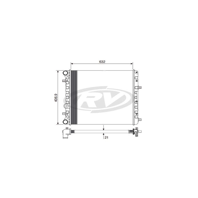 RADIADOR AGUA - FOX 1.0/1.6 06/... GOL GV 09/... POLO 1.6/2.0 06/... - C/ ACD - TRANS. MEC.