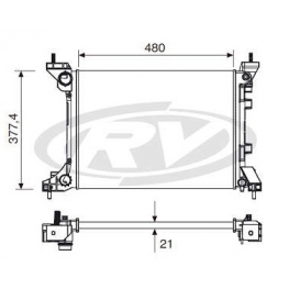 RADIADOR AGUA - UNO /PALIO /GRAND SIENA 1.0/1.4 8V FLEX 10/.... MOBI 1.0/1.4 8V 4CIL 75CV FLEX 10/.....[SISTEMA DENSO]