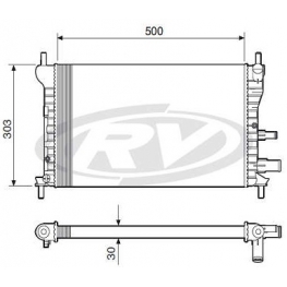 RADIADOR AGUA - FIESTA/COURIER 1.0/1.3 96/99 - S/ ACD - TRANS. MEC.