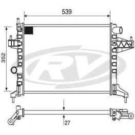 RADIADOR AGUA - CORSA NOVO 1.8 03/08  MONTANA 1.8 03/... - C/ ACD - TRANS. MEC.