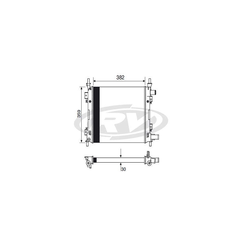 RADIADOR AGUA - KA 1.0/1.3 ROCAM 00/08 - S/ ACD - TRANS. MEC.