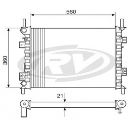 RADIADOR AGUA - FIESTA/ COURIER/ ECOSPORT 1.0/1.6/2.0 03/... - TRANS. MEC.