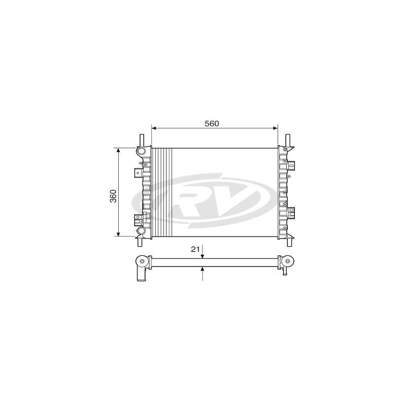 RADIADOR AGUA - FIESTA/ COURIER/ ECOSPORT 1.0/1.6/2.0 03/... - TRANS. MEC.