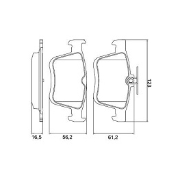 PASTILHA FREIO - A3 1.4 TFSI/1.4 TFSI SPORTBACK 05-14/... A3 1.4I 16V TFSI 04-12/... A3 1.4I 16V TFSI SPORTBACK 09-12/... A3 1.6