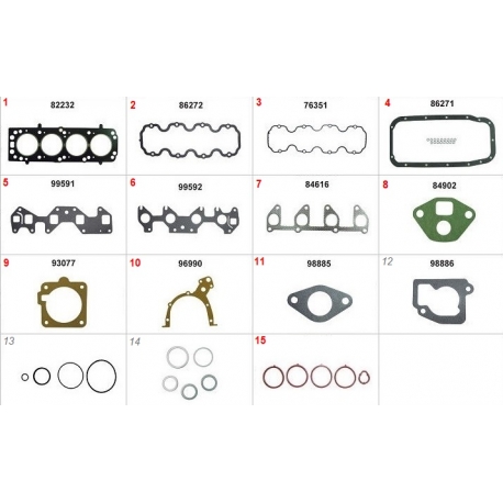 JOGO DE JUNTA DO MOTOR - CHEVROLET CELTA 1.0 8V 1999-2016 CLASSIC 1.0 8V 2003-2016 CORSA 1.0 8V 1994-2009 PRISMA 1.0 8V 2009-20