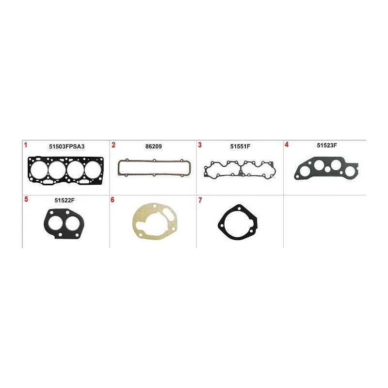JOGO DE JUNTA DO MOTOR - FIAT PREMIO 1.5 8V/1.6 8V 1985-1994 ELBA 1.5 8V/1.6 8V 1985-1994 UNO 1.5 8V/1.6 8V 1987-1993