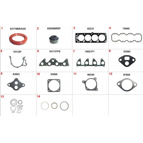 JOGO DE JUNTA DO MOTOR - CHEVROLET ASTRA 2.0 8V 1998-2009 VECTRA 2.0 8V/2.2 8V 1998-2011 ZAFIRA 2.0 8V 2001-2012