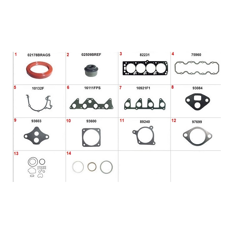 JOGO DE JUNTA DO MOTOR - CHEVROLET ASTRA 2.0 8V 1998-2009 VECTRA 2.0 8V/2.2 8V 1998-2011 ZAFIRA 2.0 8V 2001-2012