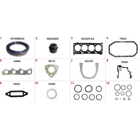 JOGO DE JUNTA DO MOTOR - VOLKSWAGEN FOX 1.6 8V 2003-2018 GOL 1.6 8V 2008-2016 SAVEIRO 1.6 8V 2009-2016 VOYAGE 1.6 8V 2008-2015