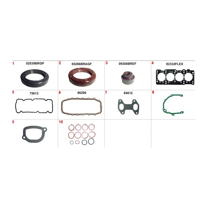 JOGO DE JUNTA DO MOTOR - FIAT STRADA 1.4 8V 2005-2021 PUNTO 1.4 8V 2007-2010 PALIO 1.4 8V 2005-2010 IDEA 1.4 8V 2005-2010 SIENA